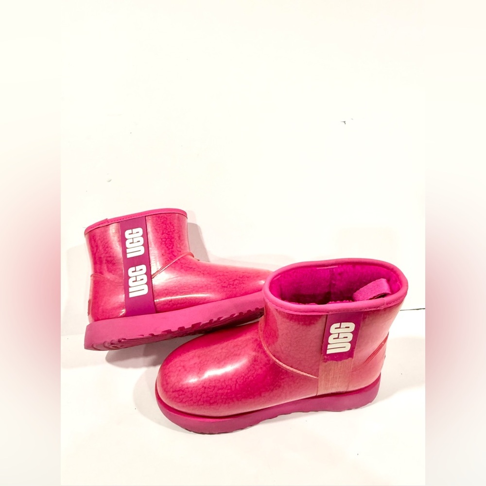 UGG Pink Clear Mini Boots Women’s 7 Waterproof Shearling Cozy Winter - Picture 11 of 14